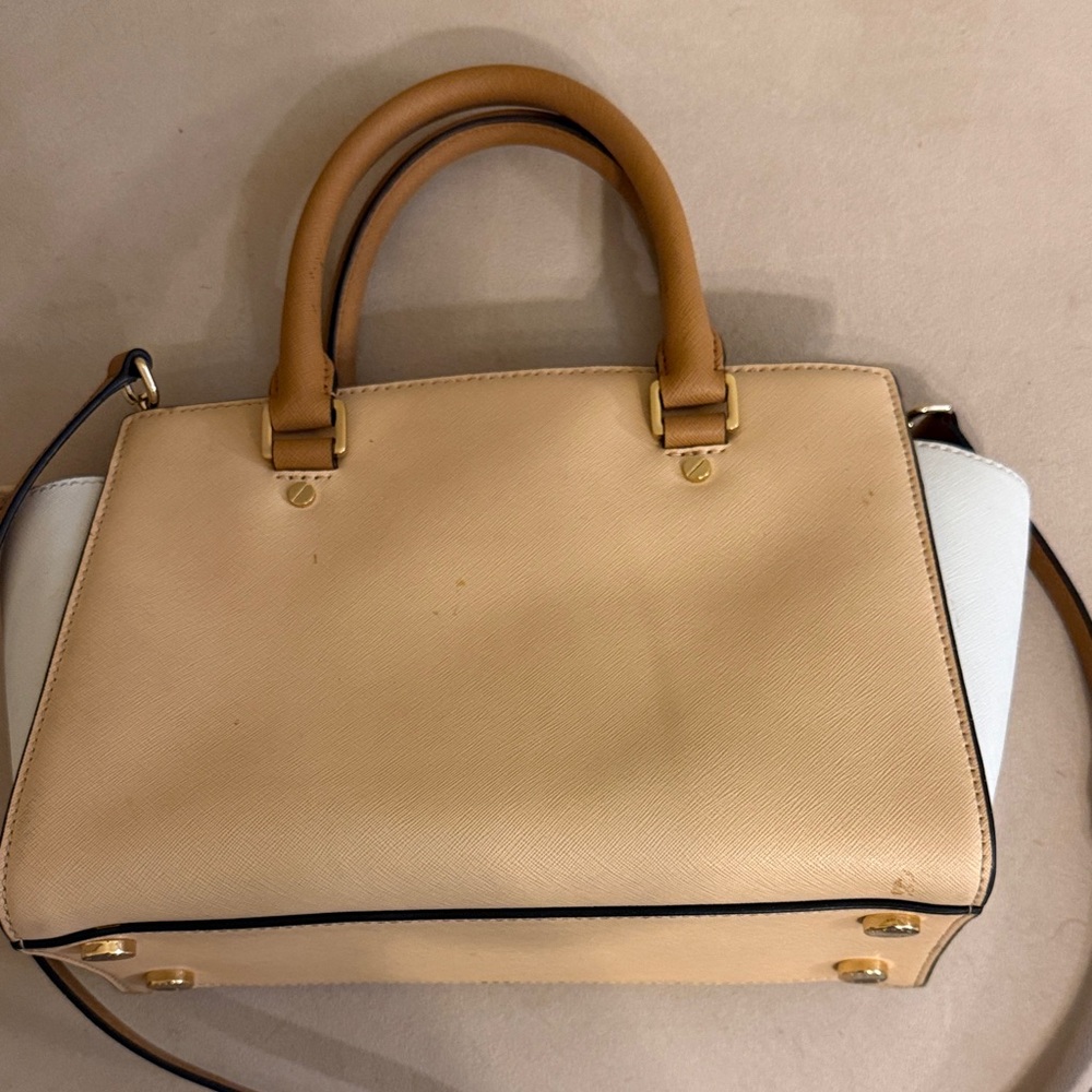 Michael Kors Beige and White Satchel - Picture 7 of 8
